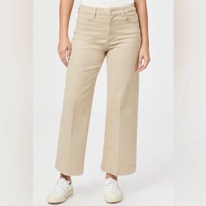 PAIGE Women's Anessa Tan Wide Leg Jeans